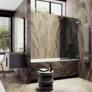 Шторка на ванну MaybahGlass MGV-649-4 40см хром глянцевый